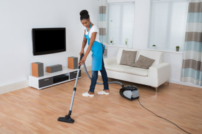 woman mopping the floor